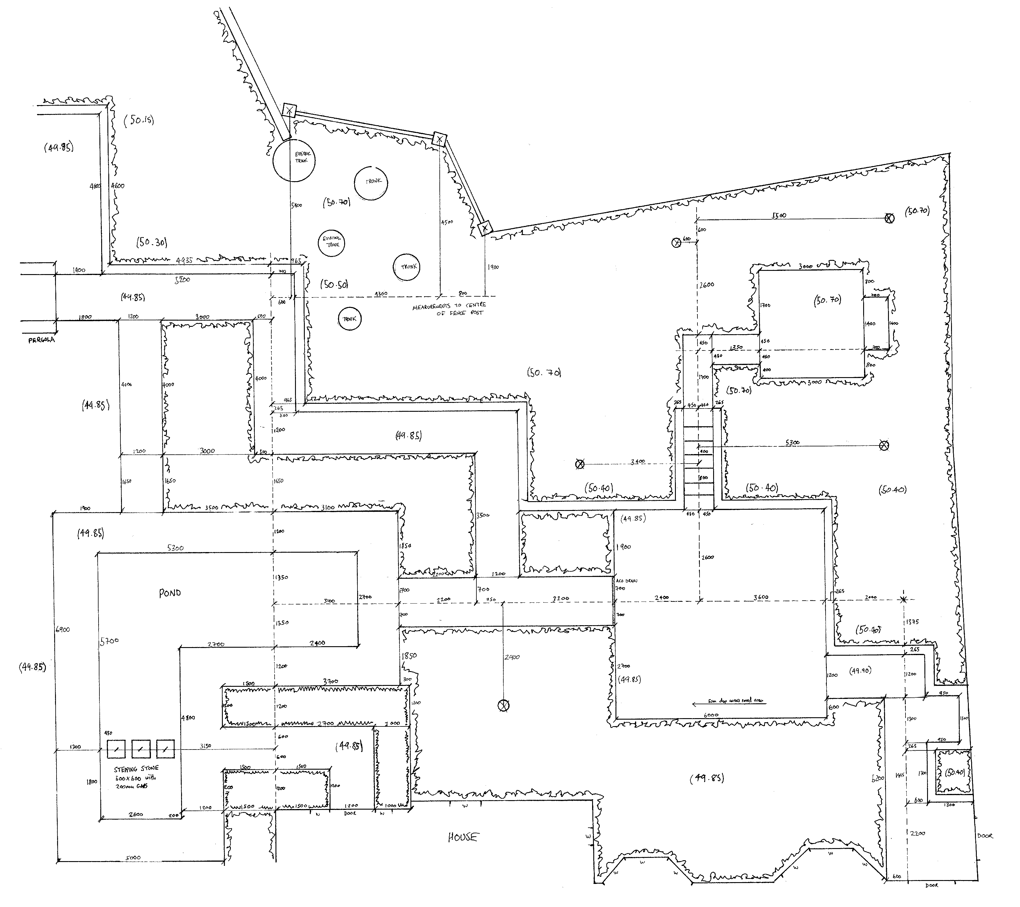 Robin Ideson Garden Design Northamptonshire - Example Setting Out Drawing